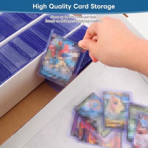 6 Pack Trading Card Storage Box, 2340 Count Card Storage Box White Sports Cards Storage Box Card Organizer Box Bulk Cardboard Card Storage Trading Card Box for Organizing Soccer Basketball Game Cards - style: 6 Set-1