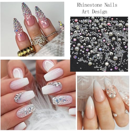 Flatback Nail Pearls Rhinestones for Nail Art DIY Nail Charms - color: Colorful-03