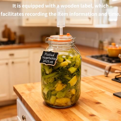 2 Pack Fermentation Jars 1 Gallon with Weights & Airlocks
