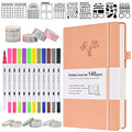 Bullet Dotted Journal Kit, 140gsm Dot Grid Notebook with 188 Numbered Pages