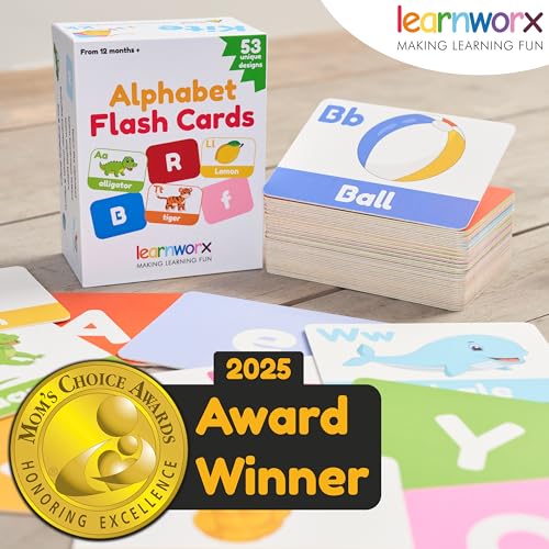 Alphabet Flash Cards for Toddlers | Award-Winning | 52 ABC Flashcards for Baby & Kids|ABC Cards Kindergarten | Large Upper and Lower Case | Large A-Z Learning Letter Animal Flashcard for Ages 1,2,3&4