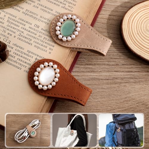 2PCS Vintage Magnetic Leather Bookmark, Leather Magnetic Bookmarks for Women, Magnetic PU Bookmarks Clip Book Accessories - style: Baroque
