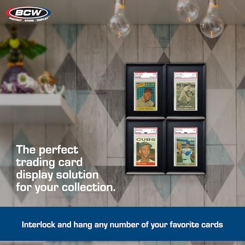 BCW Interlocking Card Frames - Black | Interlocking Frames Ideal for Collectibles, Trading Cards, and Memorabilia | Wall Display Frame (Graded Cards - 8 Pack) - style: Graded Interlocking Frames