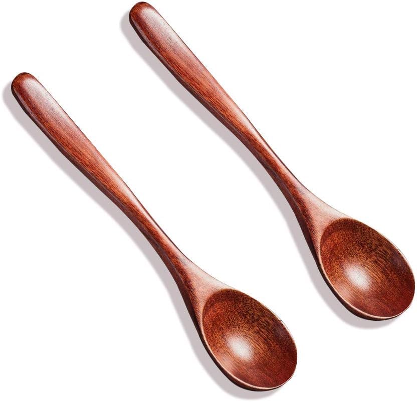 Wooden Chopsticks Spoon Set Korean Dinnerware Reusable Long Handle Spoons Chopsticks for Home Kitchen Restaurant (4 Sets)
