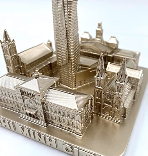 ZIZO Modern The World Landmarks Model Buildings City Skyline Statue for Home Decor for Boy Friends Gold 4" (Ho Chi Minh) - color: Ho Chi Minh