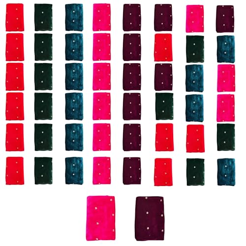 LOVENSPIRE Unstitched Multicolor Velvet Blouse Pieces for Women Saree, Pooja, Housewarming & Indian Return Gifts Pack of 50 - color: Multicolor Velvet, size: Pack of 50