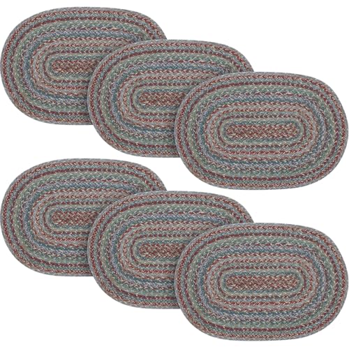 VHC Brands Multi Jute Oval Placemat 13x19, 6 Pack 6 Pack - color: Deep Olive, size: 13x19, 6 pack