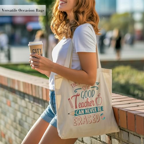 Aesthetic Canvas Tote Bag, Cute Reusable Bags for Women with Inner Pocket - color: Pink