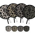 4 Pack Elegant Black Plant Foldable Hand Fans, Versatile Round Handheld Fans for Travel, Events, Indoor and Outdoor (Black) - style: Elegant Black Plant