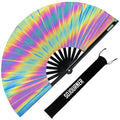 SoJourner Folding Rave Fan, Reflective - color: Reflective Rainbow