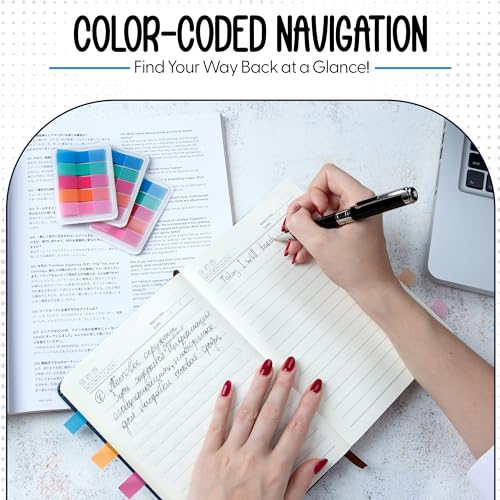 Essex Wares - 300 Pieces, 5 Bold Colors, Transparent Sticky Notes Tabs - color: Bold Colors