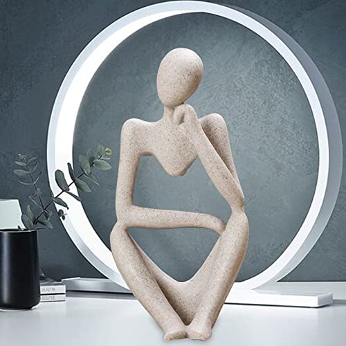 Thinker Statues and Sculptures, Sandstone Resin Thinker Statue Ornaments, Abstract Style Sculptures, Housewarming Gifts, Housewarming Decorations, Living Room Dining Desk Decorations (Left, Small) - color: Left, size: Small