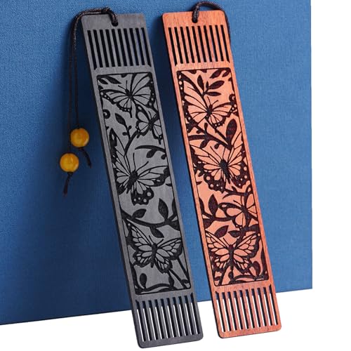 Butterfly Bookmark,Bookmarks Aesthetic Wooden Book Markers for Women, Butterfly Gifts for Women Book Lover Gifts for Women (Hollow Butterfly) - style: Hollow Butterfly