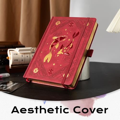 TIEFOSSI A5 Dotted Journal Notebook 190 Pages for Women & Men - color: Red, size: A5-Dotted