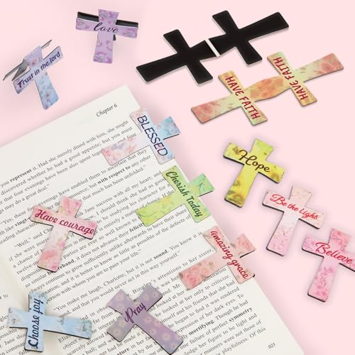 Magnetic Bookmarks, Tumwisk 24PCS Magnetic Bible Cross Bookmarks - color: Cross