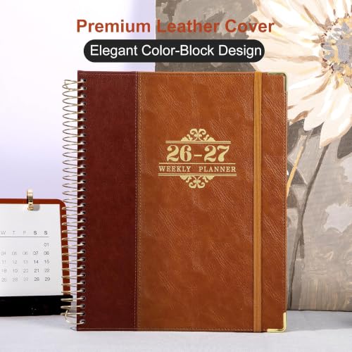 CAGIE 2026-2027 Weekly & Monthly Calendar Planner, Jul 2026-Dec 2027 - color: Rust Brown