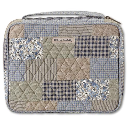 Bella Taylor Bible Cover, Quilted Bible Case, Khaki Patchwork - color: Khaki Patchwork, size: Large