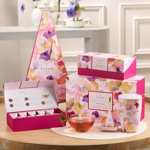 Tea Forte Tea Sampler, 20 Pyramid Infuser Bags, Premium Tea Gift Set
