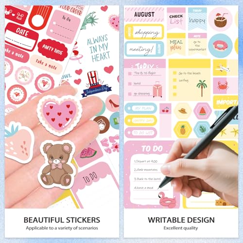 Bomichi 24 Sheets 898Pcs Planner Sticker Book - color: Planner Sticker Book