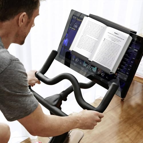 Treadmill Tablet Holder, Exercise Bike Reading Stand, Acrylic Book Holder, Clear Acrylic Stand for Tablet, Magazines and Books, Black（8.5 x 9.5 x 3.3 Inches）