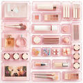 Vtopmart 25 Pack Plastic Drawer Organizers with Anti-slip Rubber Pads - color: Transparent Rose Gold