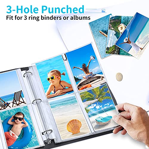 Fabmaker 30 Pack 3.5x5 Photo Sleeves for 3 Ring Binder, Hold 240 Photos - size: 3.5x5 inch 4 pocket