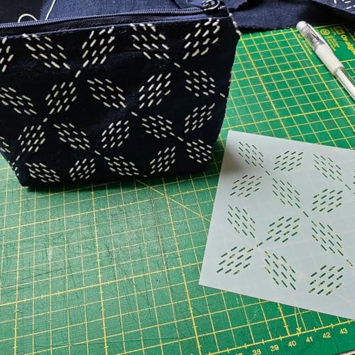 Sashiko Stencil Embroidery Stencils for Crafts Reusable 8"x6" - style: Sashiko