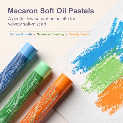 rubens 48 Macaron Colors Soft Oil Pastels, Creamy & Easy Blending - color: 48 Macaron Colors