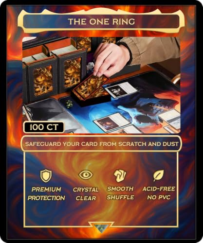MTG Card Sleeves 100 Pcs, Textured Back Art Deck Protector TCG Sleeves - color: Dragon&ring-100pcs