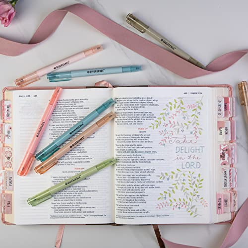 DIVERSEBEE Dual Tip Bible Highlighters and Pens No Bleed, 8 Pack Assorted Colors Quick Dry Highlighters Set, Cute Markers, Bible Study Journaling School Office Supplies and Accessories (Earthy) - color: Earthy