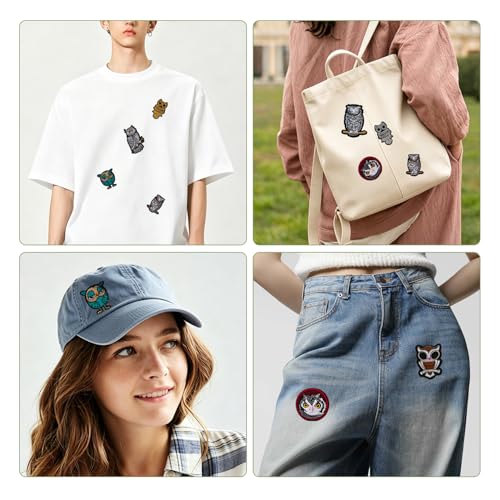 10 Pcs Owl Iron on/Sew on Patches, Embroidered Applique Patches, Clothes Backpacks Hats Pants Jackets Jeans Decoration, DIY Accessories - color: 10 Owl