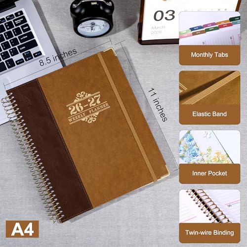 CAGIE 2026-2027 Weekly & Monthly Calendar Planner, Jul 2026-Dec 2027 - color: Brown