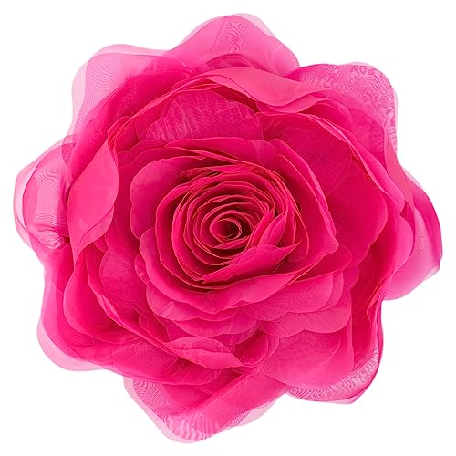 JWH 3D Flower Throw Pillow Cover, Hot Pink, 14x14 Inch - color: Hot Pink, size: 14" x 14" (Pack of 1)