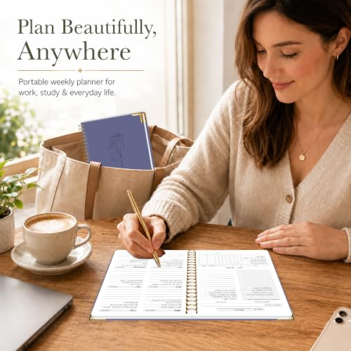Undated Weekly Planner, Weekly To Do List Notebook with Habit Tracker, A5 - color: Purple
