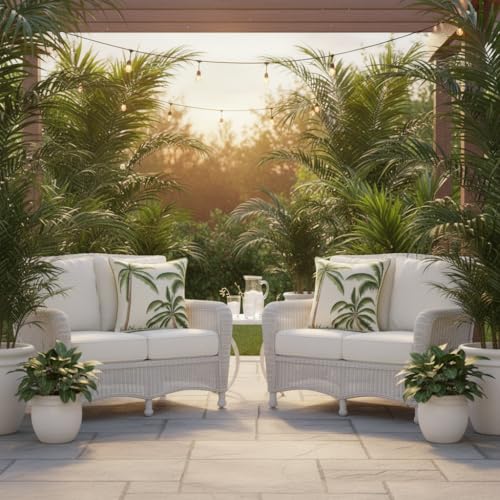 Green Palm Tree Throw Pillow Covers 18x18 Inch Set of 2 - color: A-green Palm Tree