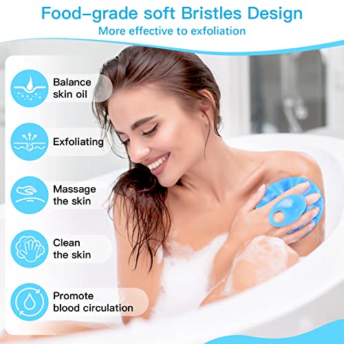 INNERNEED Silicone Body Cleansing Brush Exfoliating Scrubber, Blue - color: Blue