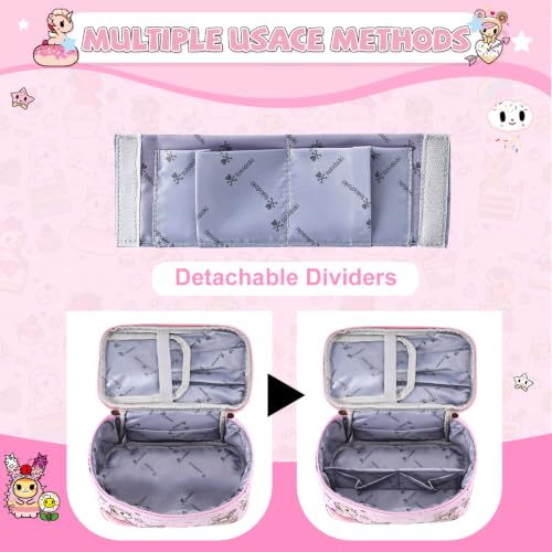 tokidoki Makeup Bag, PU Leather Cosmetic Organizer with Handleer - color: Delicious_Unicorni-A, size: A(9.4*5.1*5.5 inch)