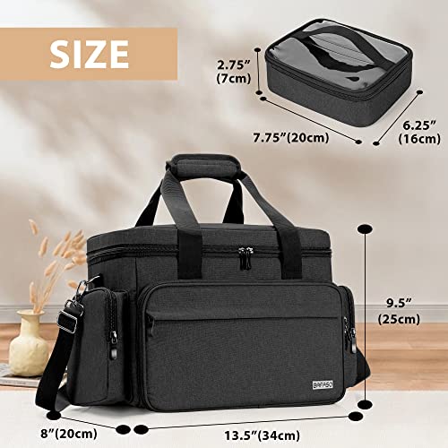 BAFASO Makeup Bag with 2 Removable Pouches and Detachable Dividers, Black - color: Black