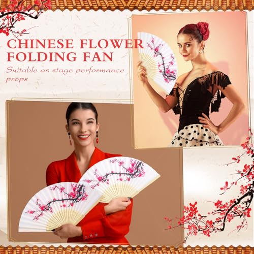 Unittype 24 Pcs Floral Folding Hand Fans for Women, Handheld Fans, Elegant - style: Elegant Style