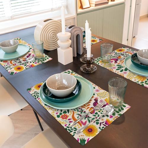 Mexico Cinco De Mayo Placemats Set of 4 12x18 Inch - color: Deep Magenta, size: Set of 4