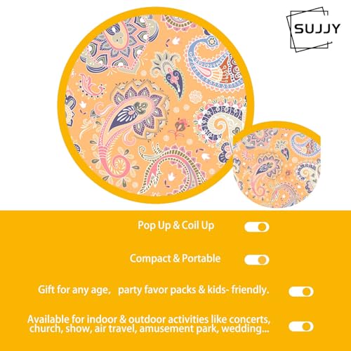 4 Pack Classic Paisley Pattern Foldable Hand Fans, Versatile Round Handheld Fans for Travel, Events, Indoor and Outdoor (Paisley) - style: Paisley