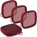 Weewooday 4Pcs Mesh Makeup Bag, Wine Red, Small, Classic - color: Wine Red, size: Small, style: Classic