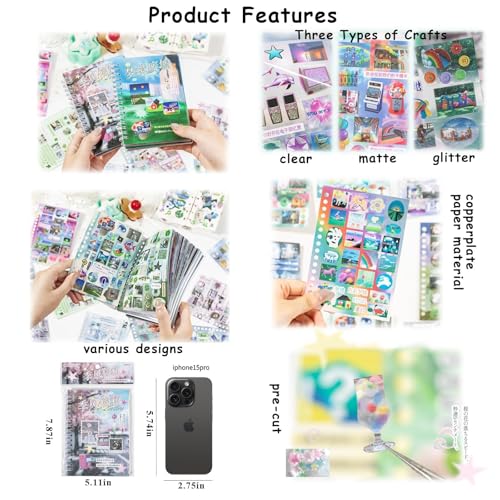 Japanese Stickers for Journaling Supplies,Scenery Japanese Sticker Book - color: Monsoon
