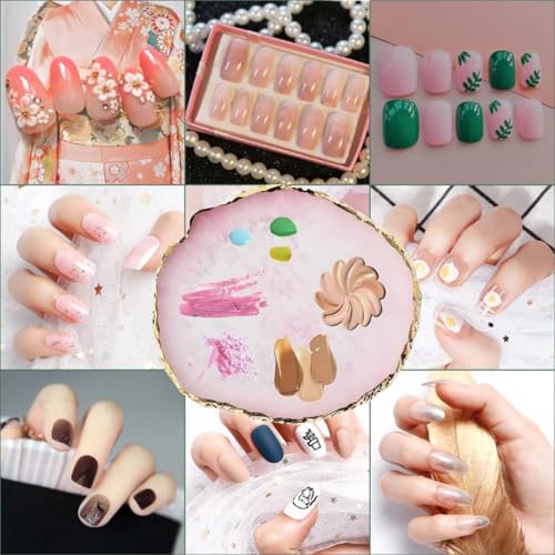 23 Piece Nail Art Tools Set Resin Nail Art Palette Nail Art Brush 2-way Acrylic Silicone Engraving Pen Dotting Pen Tools DIY Home Salon Makeup Display Board Nail Art Kit (pink) - color: pink