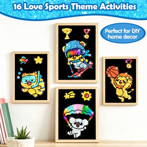 FUNNYB&G Foil Art Craft Kit for Kids, Sparkly Birthday Gift Toy for Kids - style: Love Sport