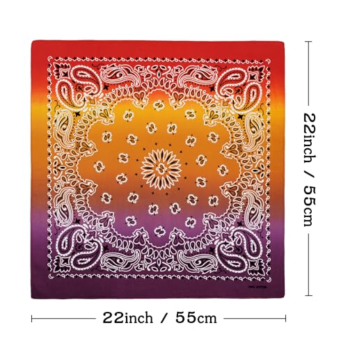 Bycc Bynn Large Soft Cotton Bandanas Pack for Men & Women 22 x 22 inches - color: S- 3 Pack-gradient 1