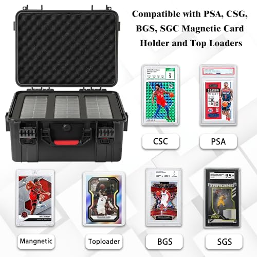 Graded Card Case, Waterproof Trading Card Storage Box for Card Slab - size: XL (holds 100+ Graded Cards-waterproof)