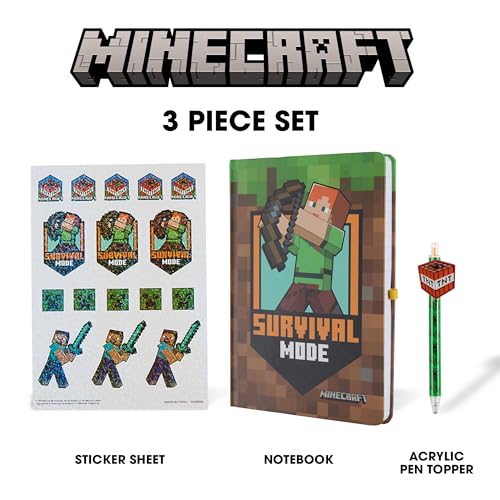 Culture Fly Minecraft Kids Stationary Set for Boys, Journal Kit with Pen - color: Minecraft