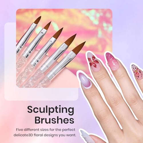 Beetles 31pcs Nail Art Brushes, Nail Art Pens, Dotting Tools, Dust Brush - color: F-Multicolor-31