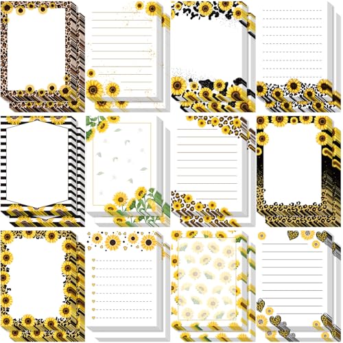 Gilprop 24 Pcs Sunflower Sticky Notes Gift, Cartoon Self Stick Notepads - style: Sunflower